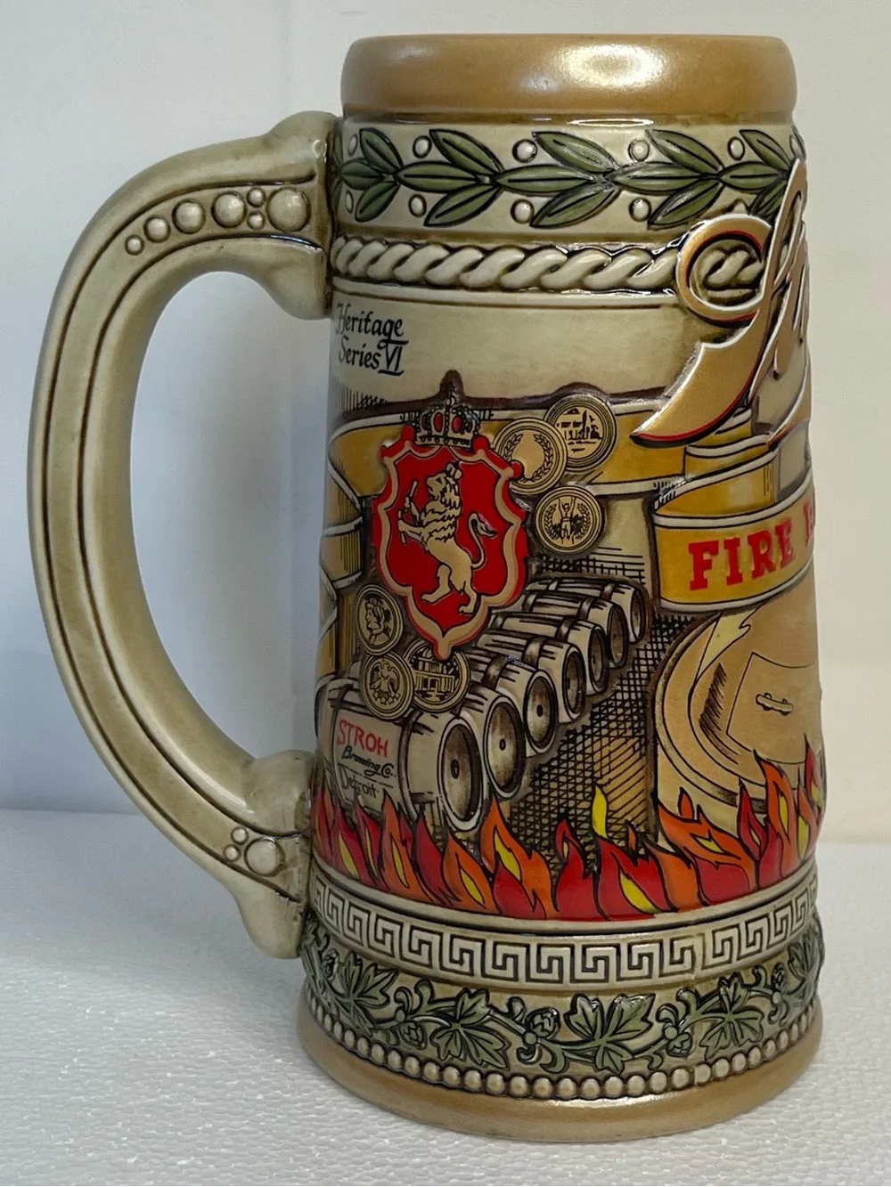 Strohs Fire Brewed Beer Stein Heritage Series VI Detroit Brewing Co Collectible